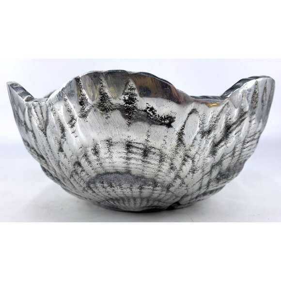 Tamsan Designs Scallop Shell Bowl BHT-125 Handcrafted Aluminum Mexico 7" Vtg - Picture 4 of 8